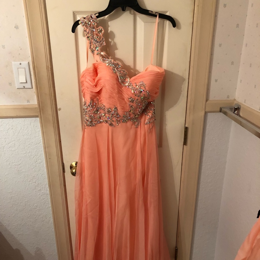 Peach size 10 prom dress